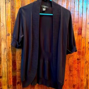 Cardigan, elbow length, ribbed edging